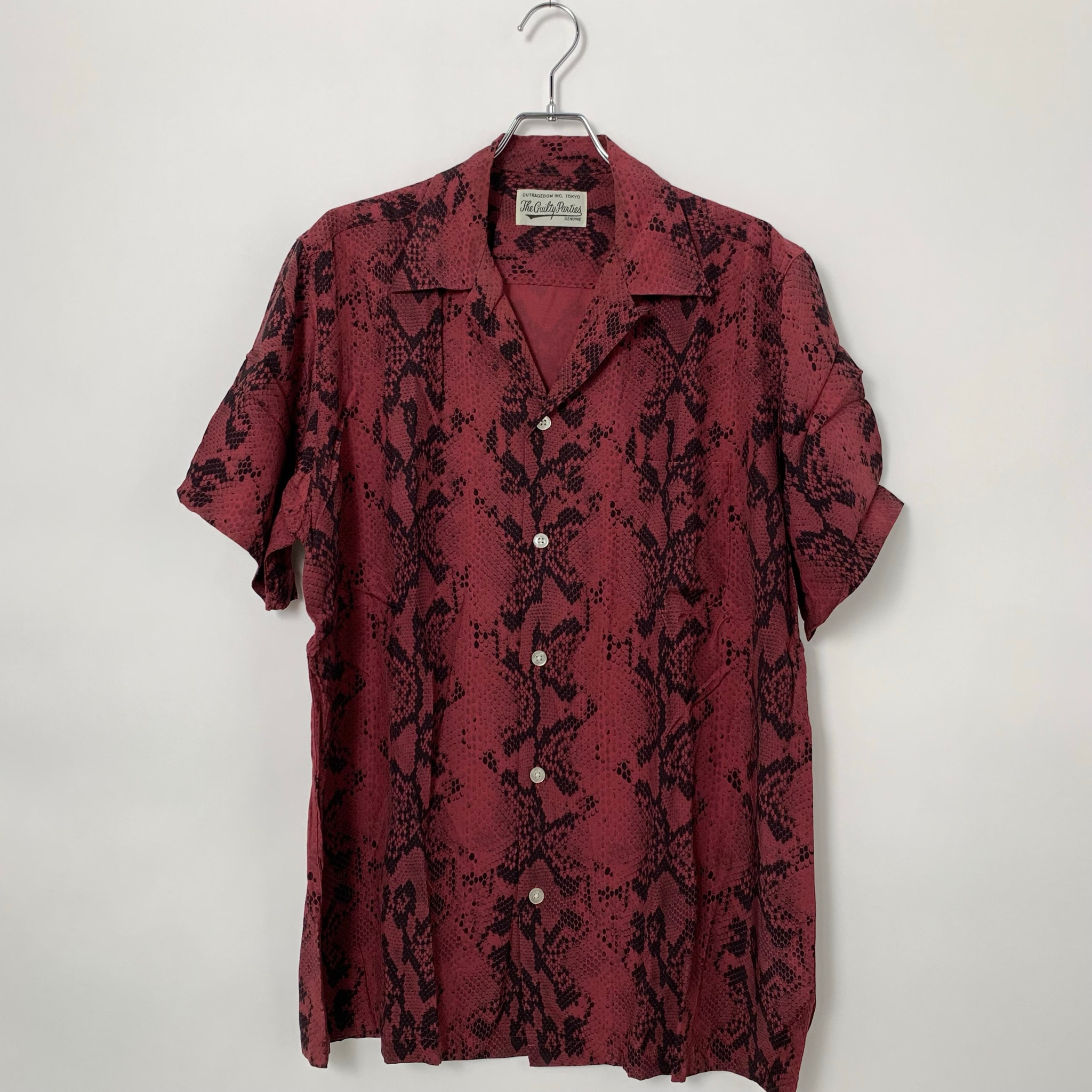 WACKO MARIA Python Open Collar Shirt "Red"