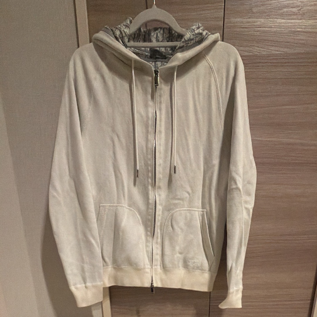 Dior Hooded Track Jacket Cotton Knit Cashmere "White"