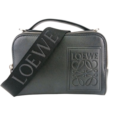 LOEWE ロエベ カメラ クロスボディバッグ ミニ ショルダーバッグ C660R41X01 レザー ブラック メンズ【中古】