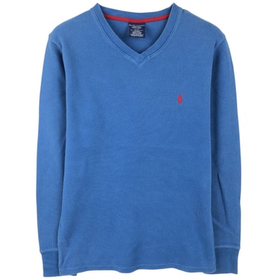 古着 ラルフローレン Ralph Lauren POLO RALPH LAUREN SLEEPWEAR Vネック サーマルロンT ワッフル メンズS相当/eaa654984