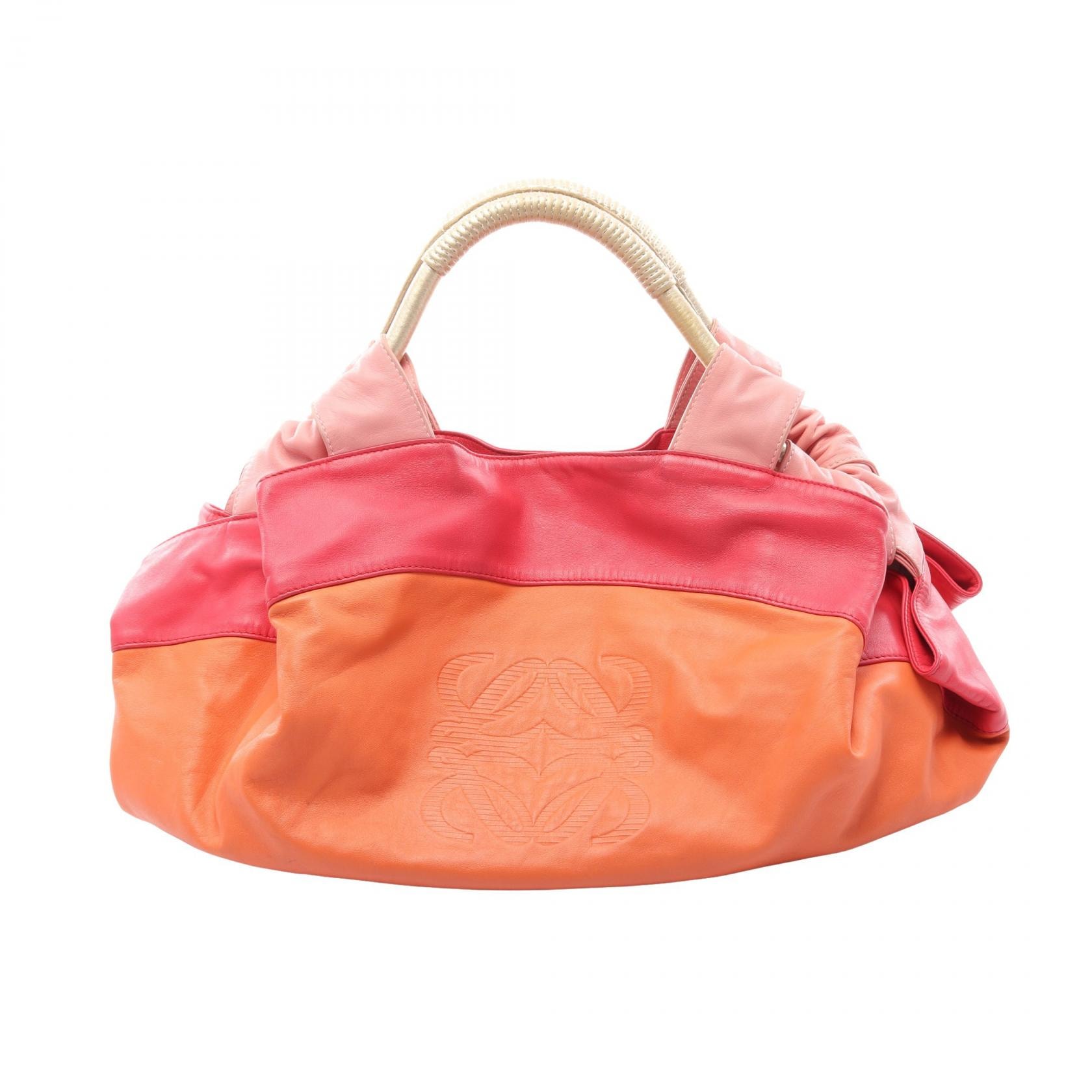 ロエベ LOEWE ナッパアイレ ハンドバッグ バッグ レザー レディース オレンジ系 / ピンク系 【中古】