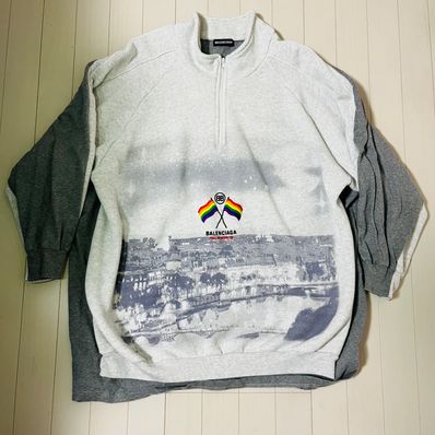 バレンシアガ ハーフジップ ドッキングトレーナー