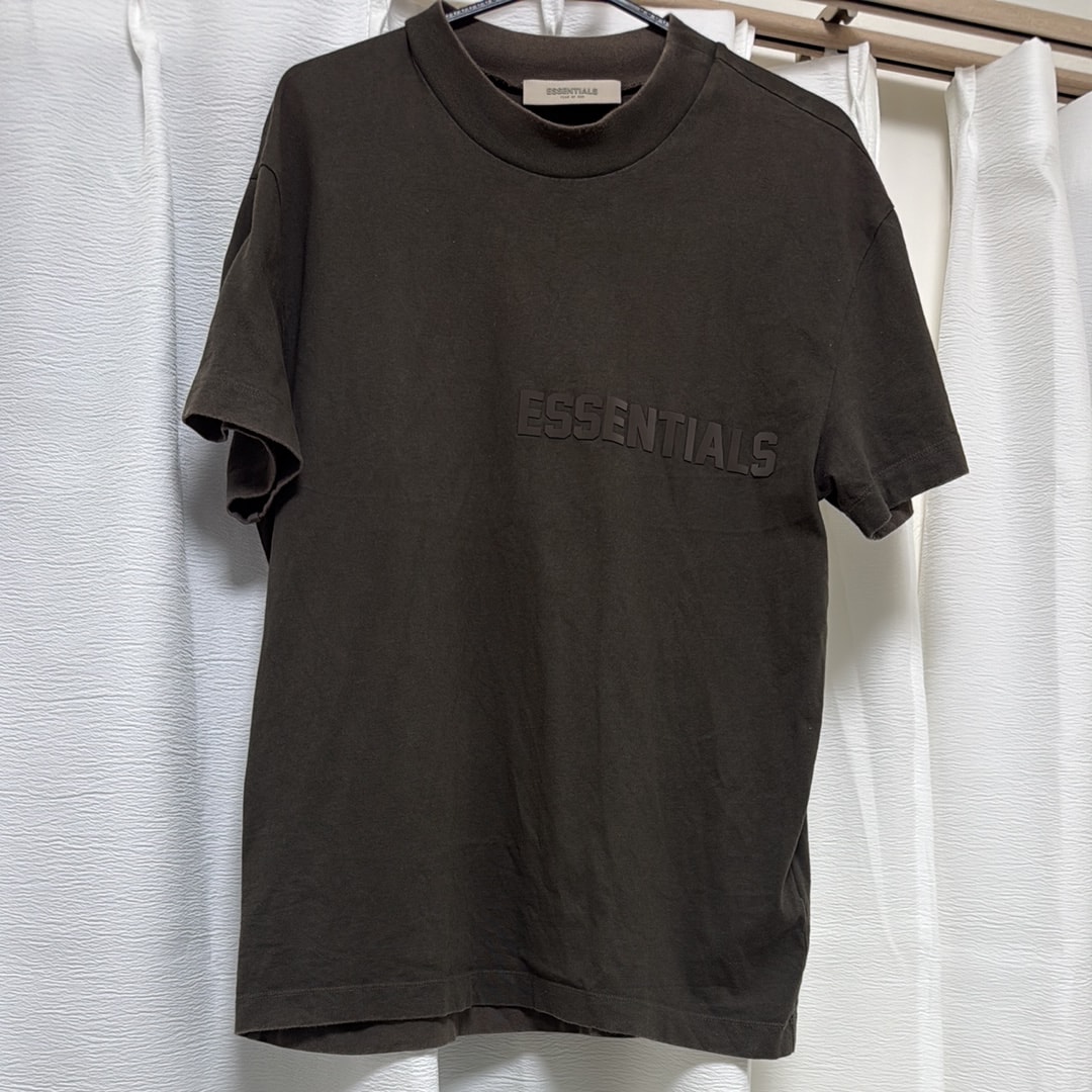 FEAR OF GOD ESSENTIALS SS Tee (Felt Logo) "Off Black"