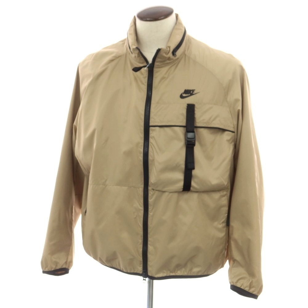 【中古】ナイキ NIKE ポリエステル パッカブル ダブルジップ シェルジャケット ベージュ【サイズXL】【メンズ】