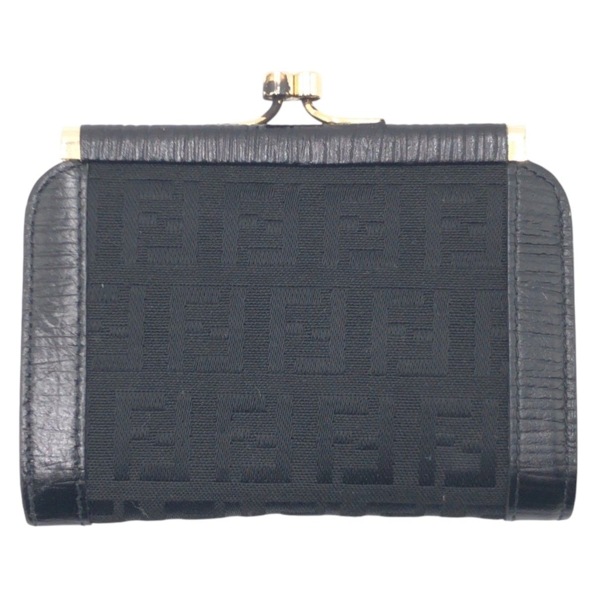 80s FENDI フェンディ コインケース 小銭入れ がま口 ズッカ 本革 極美品】FENDI フェンディ がま口財布 コインケース 小銭入れ