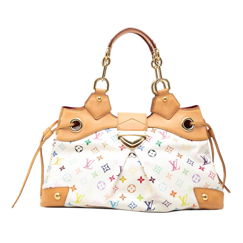 ルイ ヴィトン モノグラム マルチカラー ウルスラ ブロン ハンドバッグ M40123 ホワイト ベージュ PVC レザー レディース LOUIS VUITTON 中古