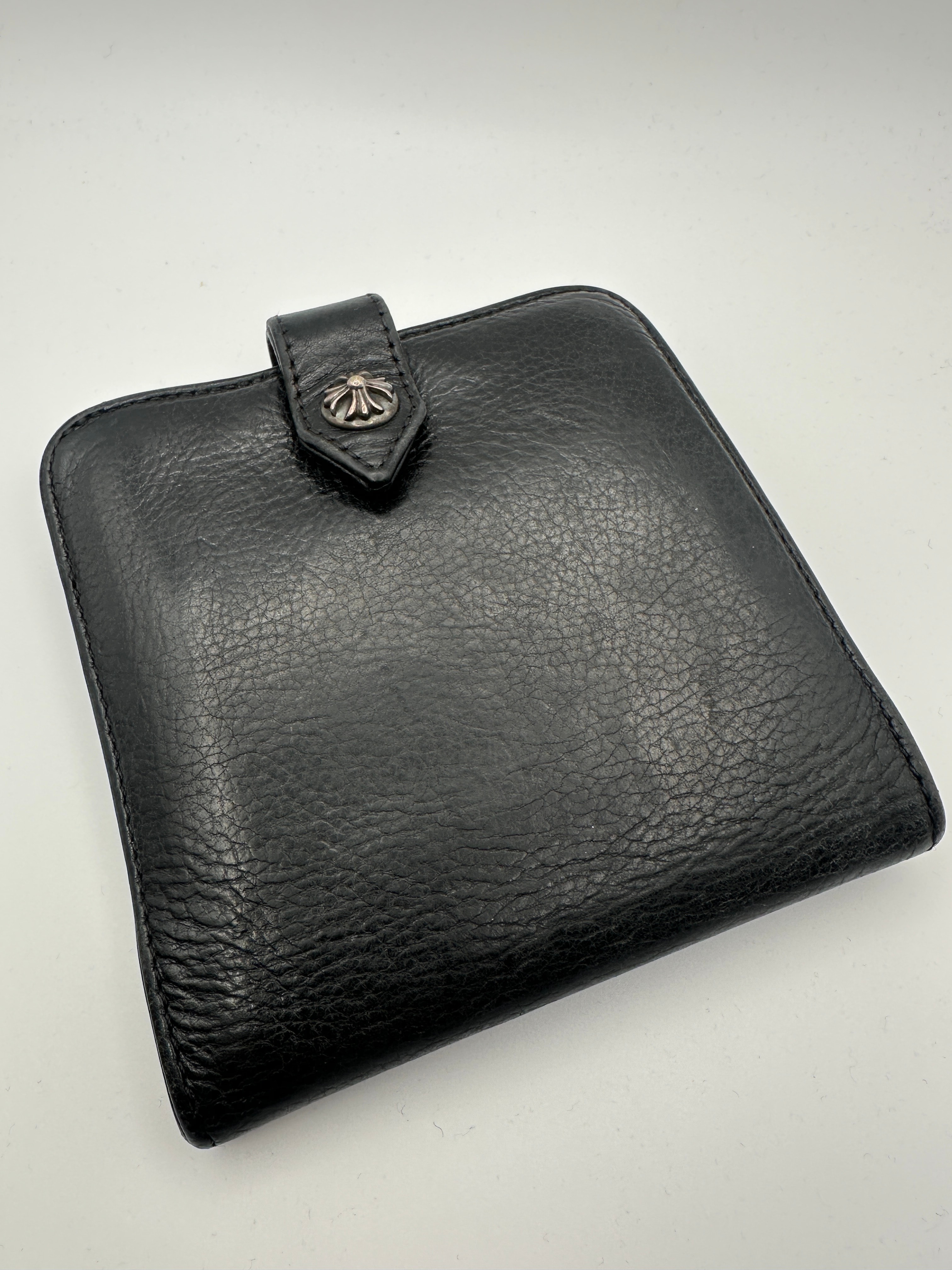 Chrome Hearts Square Button Bill Dagger Zip Wallet "Black"