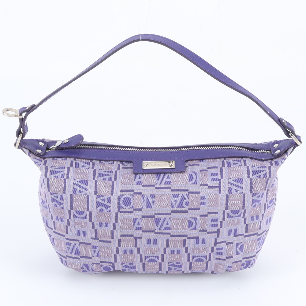 ■美品 サルヴァトーレフェラガモ ロゴパターンハンドバッグ