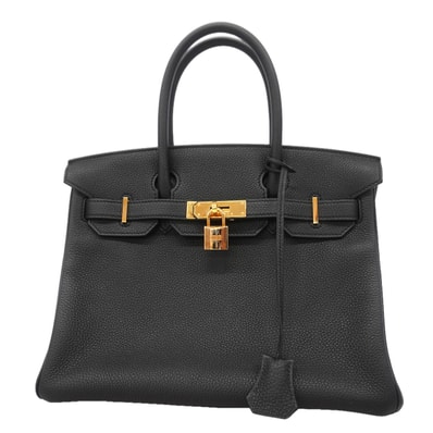 【6kb0844-g】エルメス ハンドバッグ バーキン30 トゴ ブラック ゴールド金具 Y刻印【中古】レディース