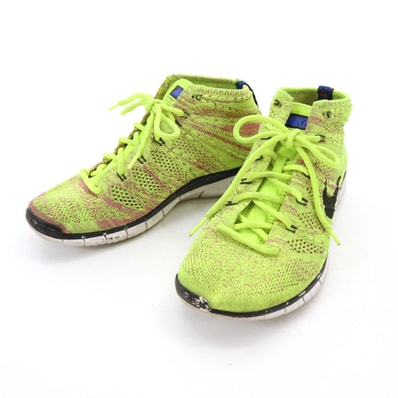NIKE ナイキ FREE FLYKNIT CHUKKA スニーカー US7.5 イエロー フライニット