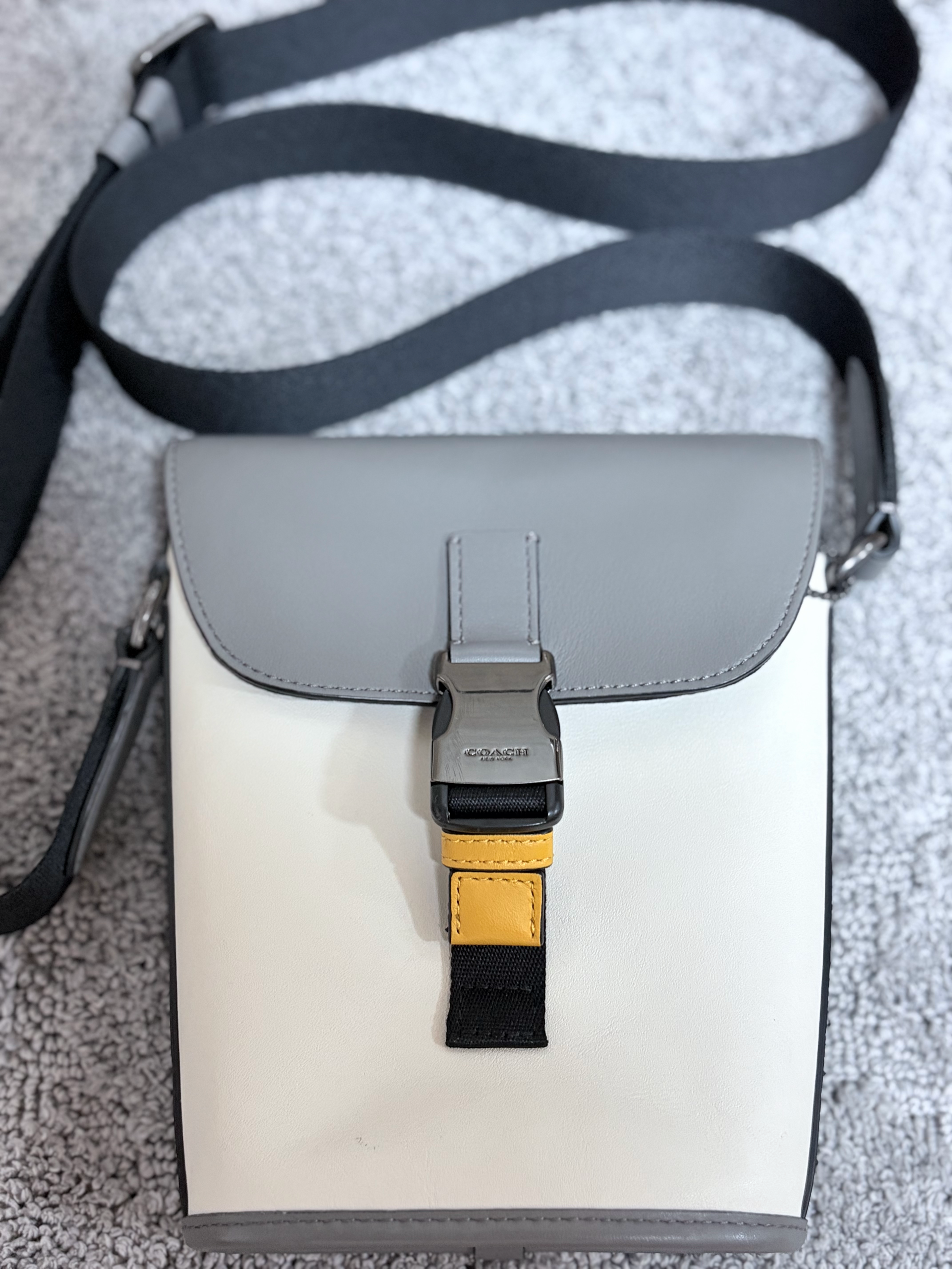 Coach track small flap crossbody bag White. 