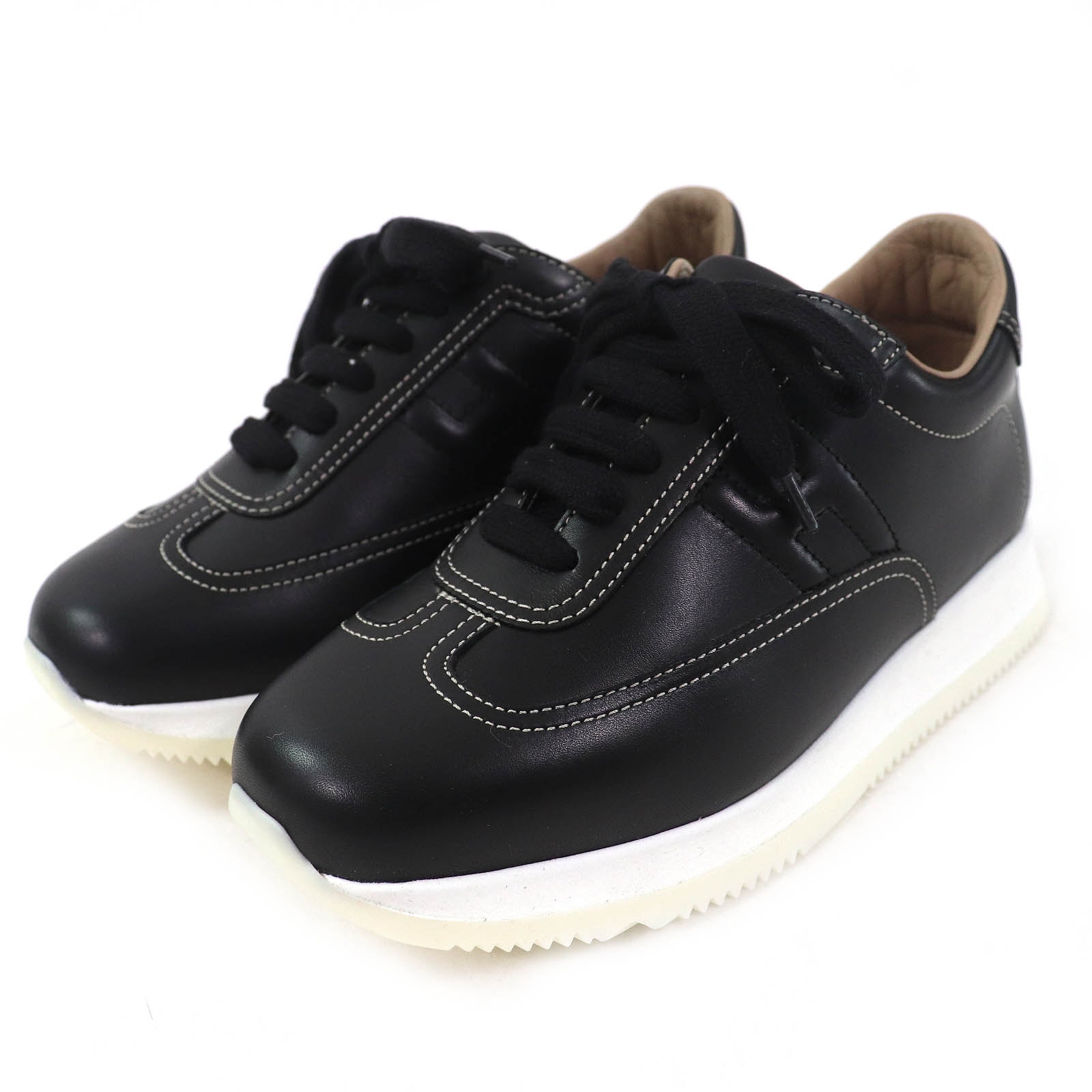 美品 エルメス
 スニーカー クイック ブラック レディース 35 192214Z