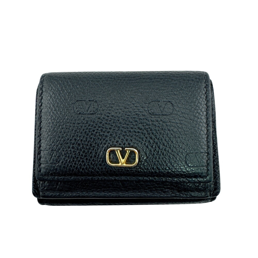 ヴァレンティノ VALENTINO 三つ折り財布 Vロゴ シグネチャー ブラック