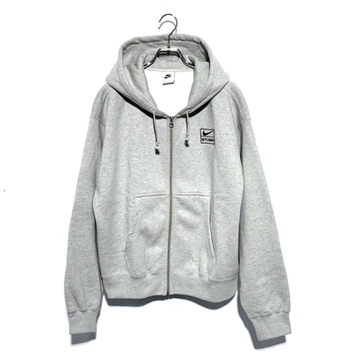 Stussy x Nike Fleece Zip Hoodie "Grey Heather" (US Size) FJ9181-050