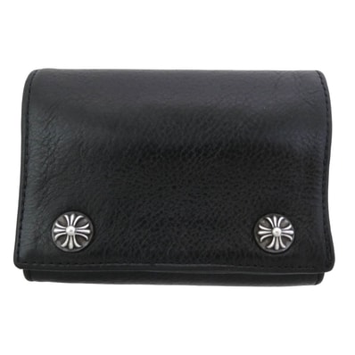 Chrome Hearts 3 Fold Leather Wallet "Black"