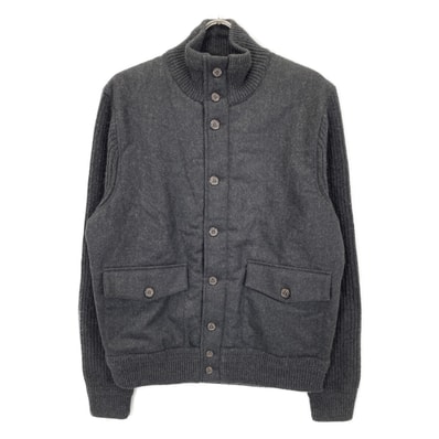 ポロ ラルフローレン ブラック ウールカシミヤ 中綿 ニット ブルゾン L