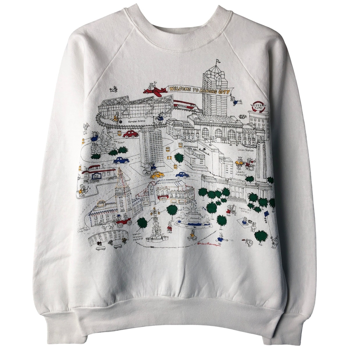 古着 80年代 フルーツオブザルーム FRUIT OF THE LOOM プリントスウェットシャツ トレーナー USA製 メンズM相当 ヴィンテージ/eaa597674