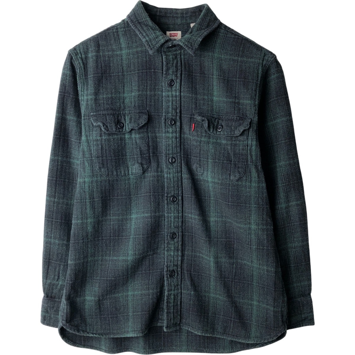 古着 リーバイス Levi's RELAXED オンブレチェック 長袖 ライトネルチェックシャツ メンズM相当/eaa613255