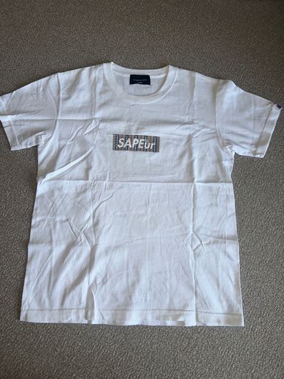 SAPEur Burberry柄 BOXLOGO Tシャツ Mサイズ