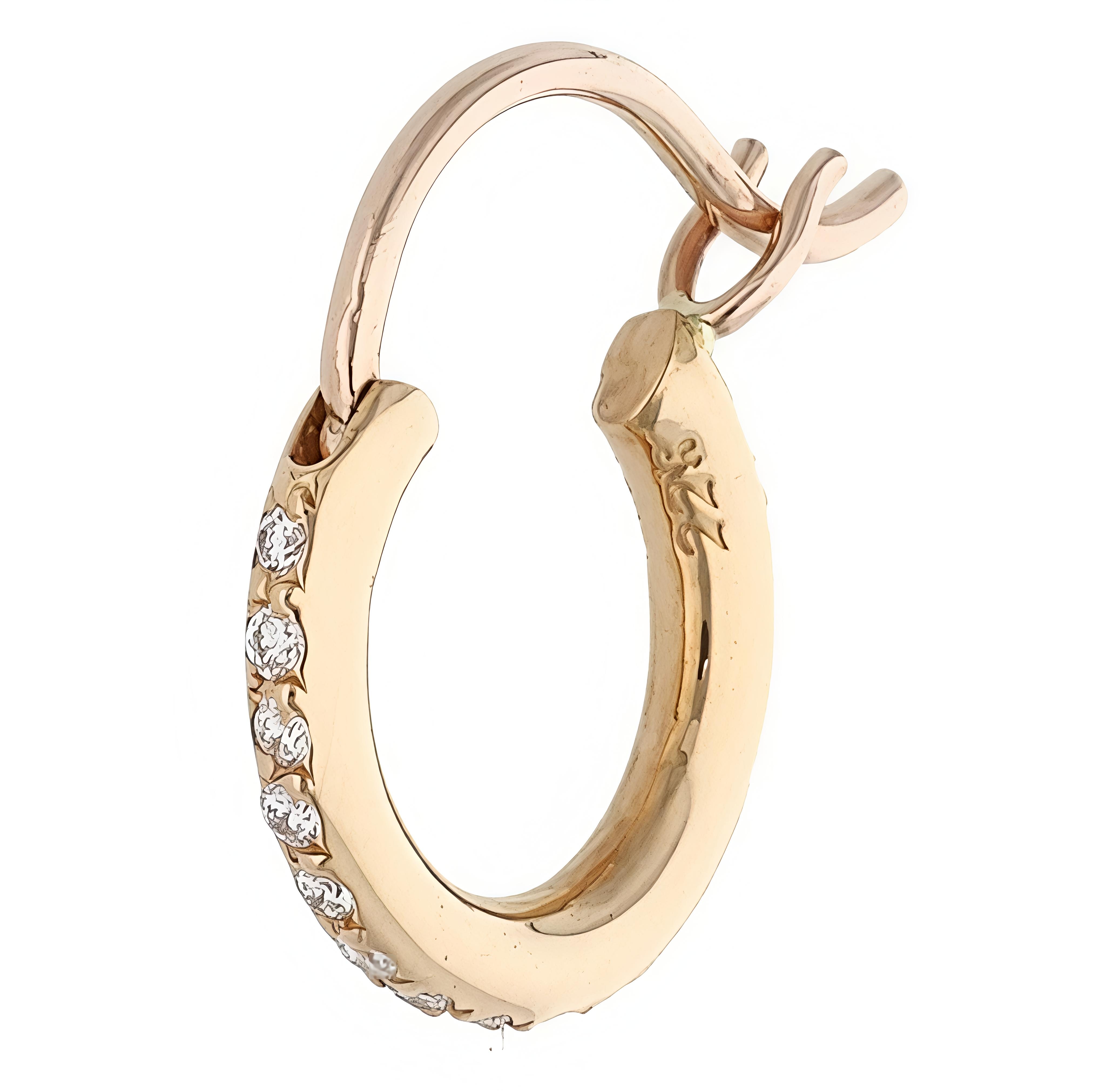 Chrome Hearts 22k TFL Pave Diamond Earrings "Yellow Gold"