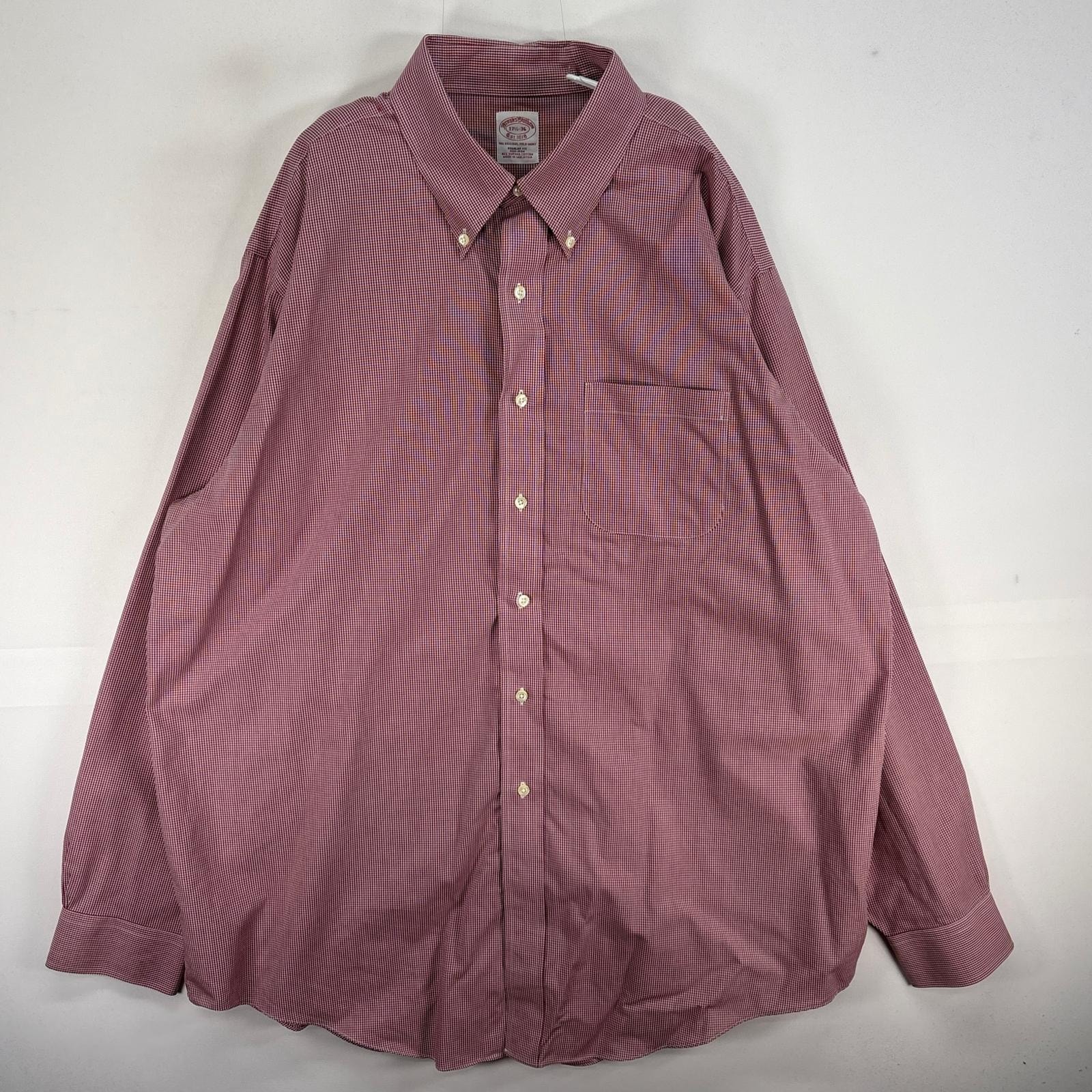 古着 ブルックスブラザーズ Brooks Brothers 長袖シャツ 胸ポケ ボタンダウン REGULAR FIT XL レッド系 チェック メンズ