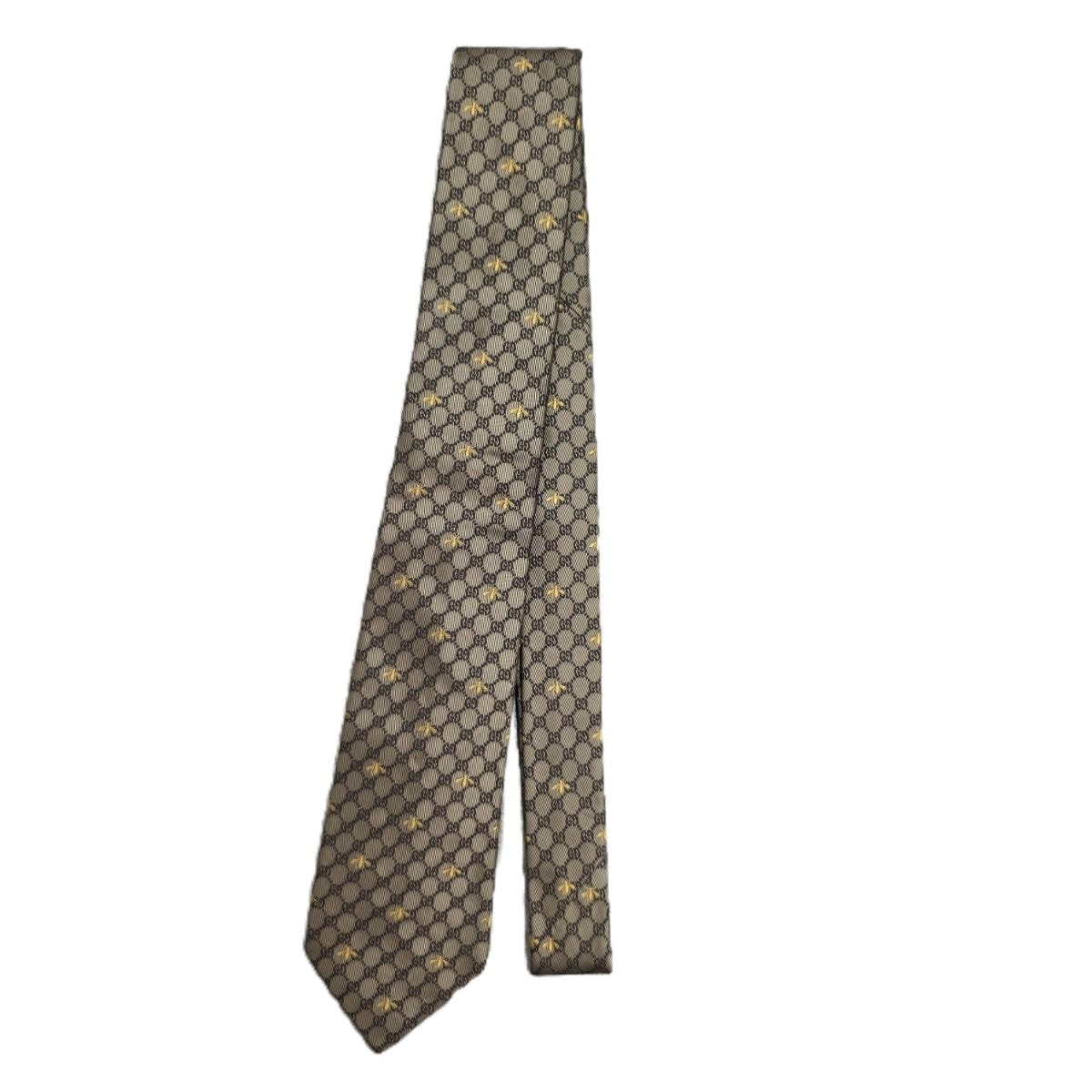 GUCCI グッチ GG柄 ビー 蜂 総柄 ネクタイ 545078 4E002 シルク ブルー メンズ【中古】