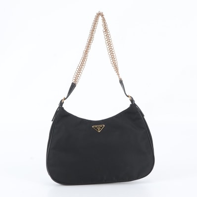 ■極美品 プラダ テスート ナイロントライアングルロゴショルダーバッグ