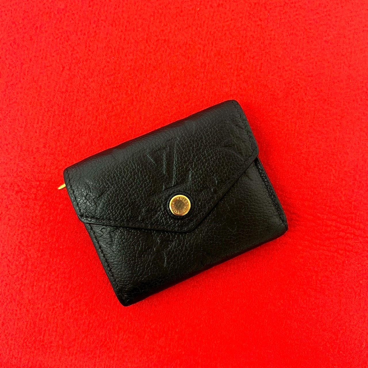 LOUIS VUITTON ルイヴィトン ポルトフォイユ・ゾエ モノグラム アンプラント レザー 三つ折り財布 ブラック
 30896