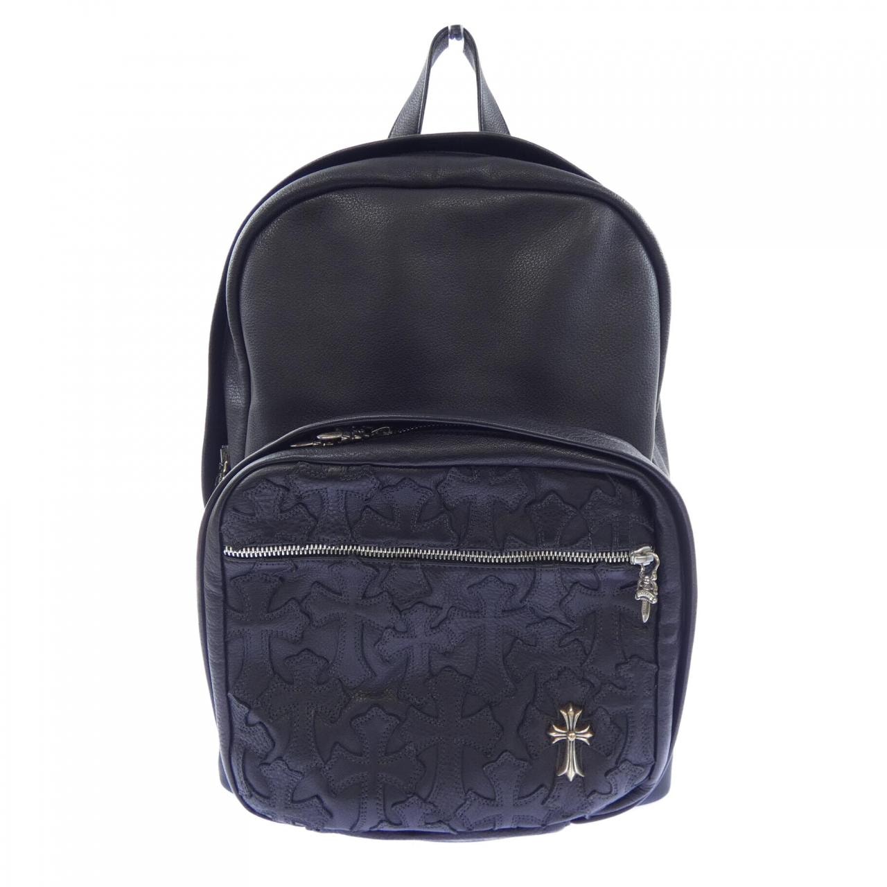 Chrome Hearts 7th Grade Cemetery Cross Patch Leather Backpack "Black"