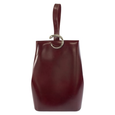 CARTIER カルティエ パンテール ワインレッド ボルドー シルバー金具 レザー ショルダーバッグ 603753 【中古】