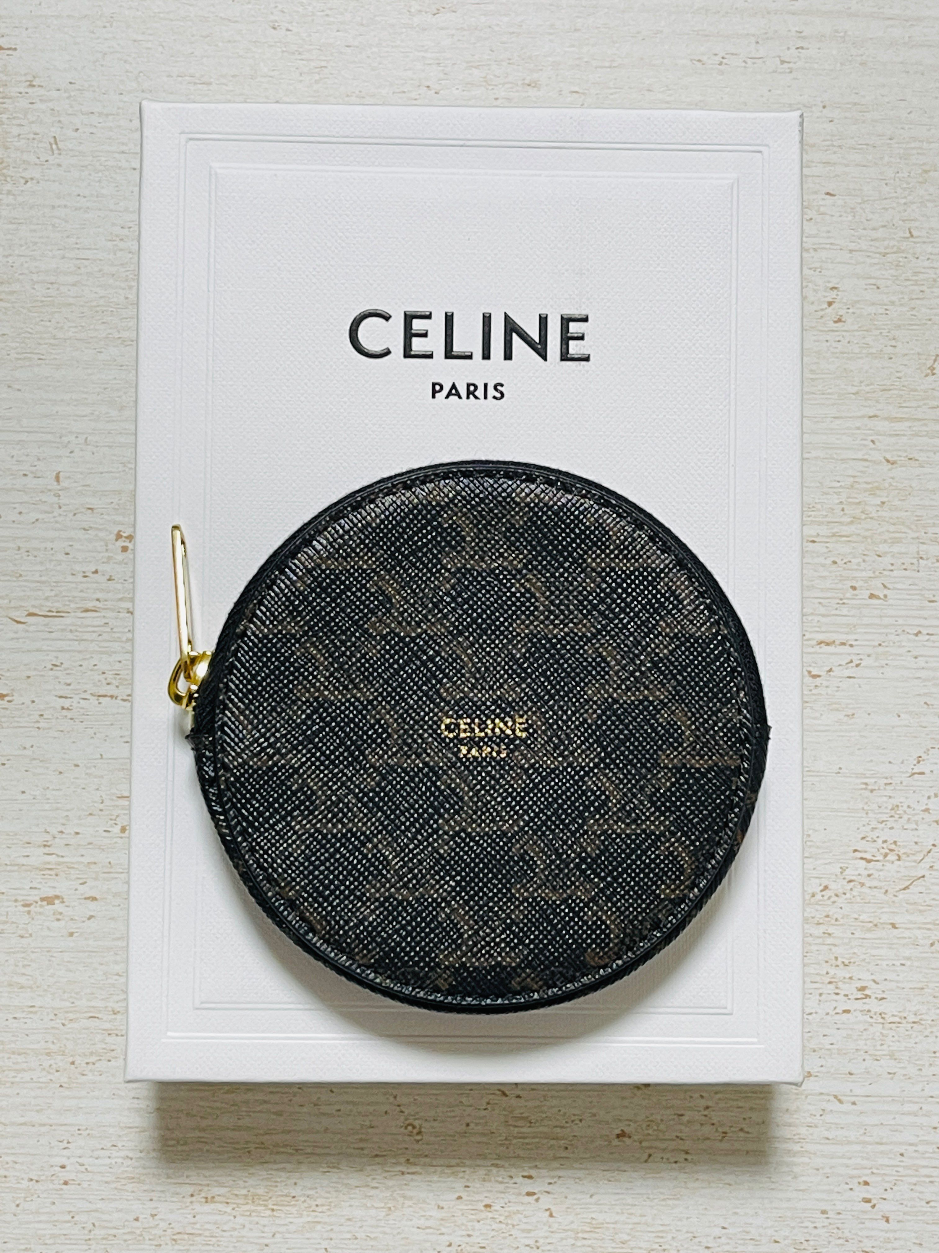 CELINE Coin Purse In Triomphe Canvas "Black"