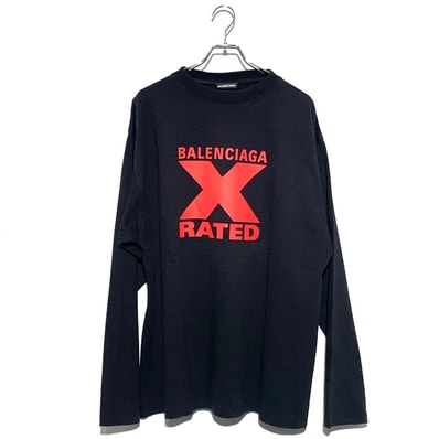 BALENCIAGA. X RATED OVERSIZE LONG SLEEVE TEE BLACK