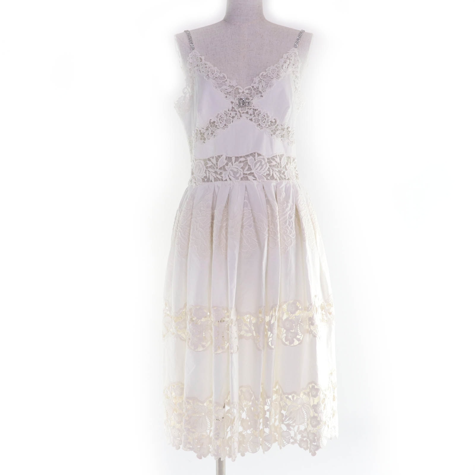 極美品 ドルチェ＆ガッバーナ ワンピース ホワイト レディース 44