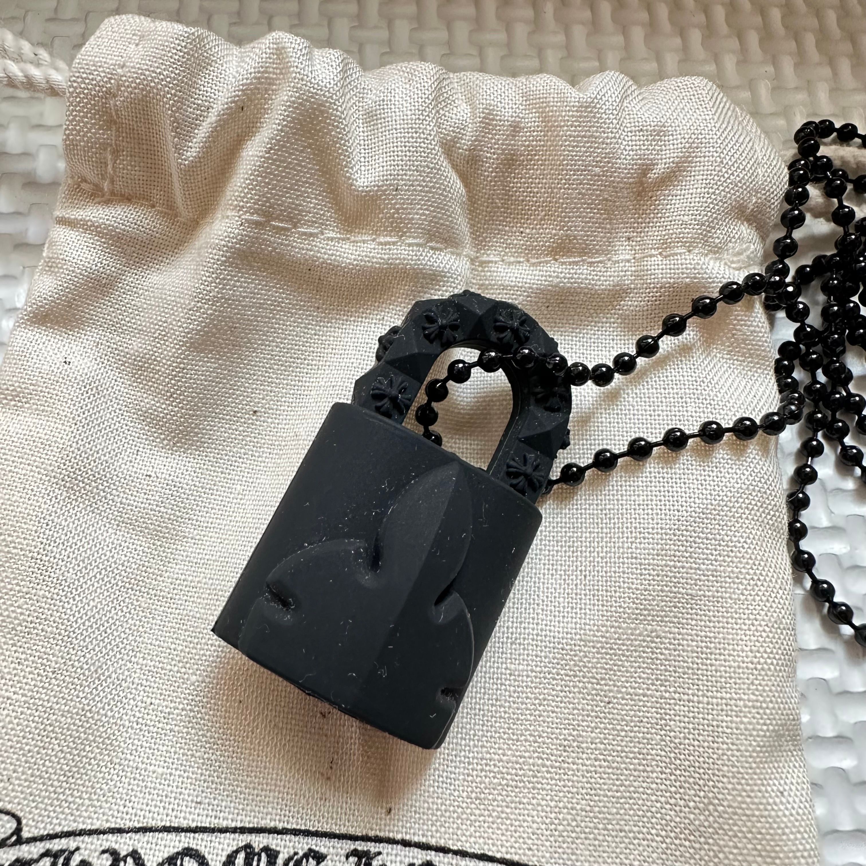 Chrome Hearts Rubber Padlock Flerknee Silicon Necklace "Black"