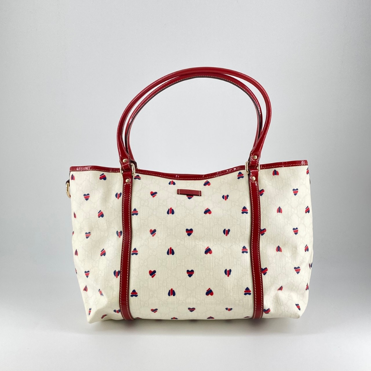 GUCCI(グッチ) GGスプリーム ハートジョイ 197953 トートバッグ ホワイト×レッド