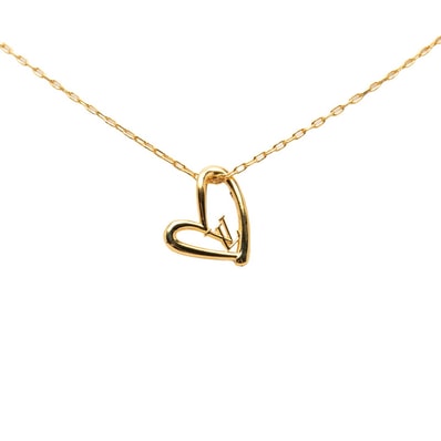ルイ ヴィトン コリエ ハート フォーリンラブ チェーン ペンダント ネックレス M00465 ゴールド メッキ レディース LOUIS VUITTON 【中古】