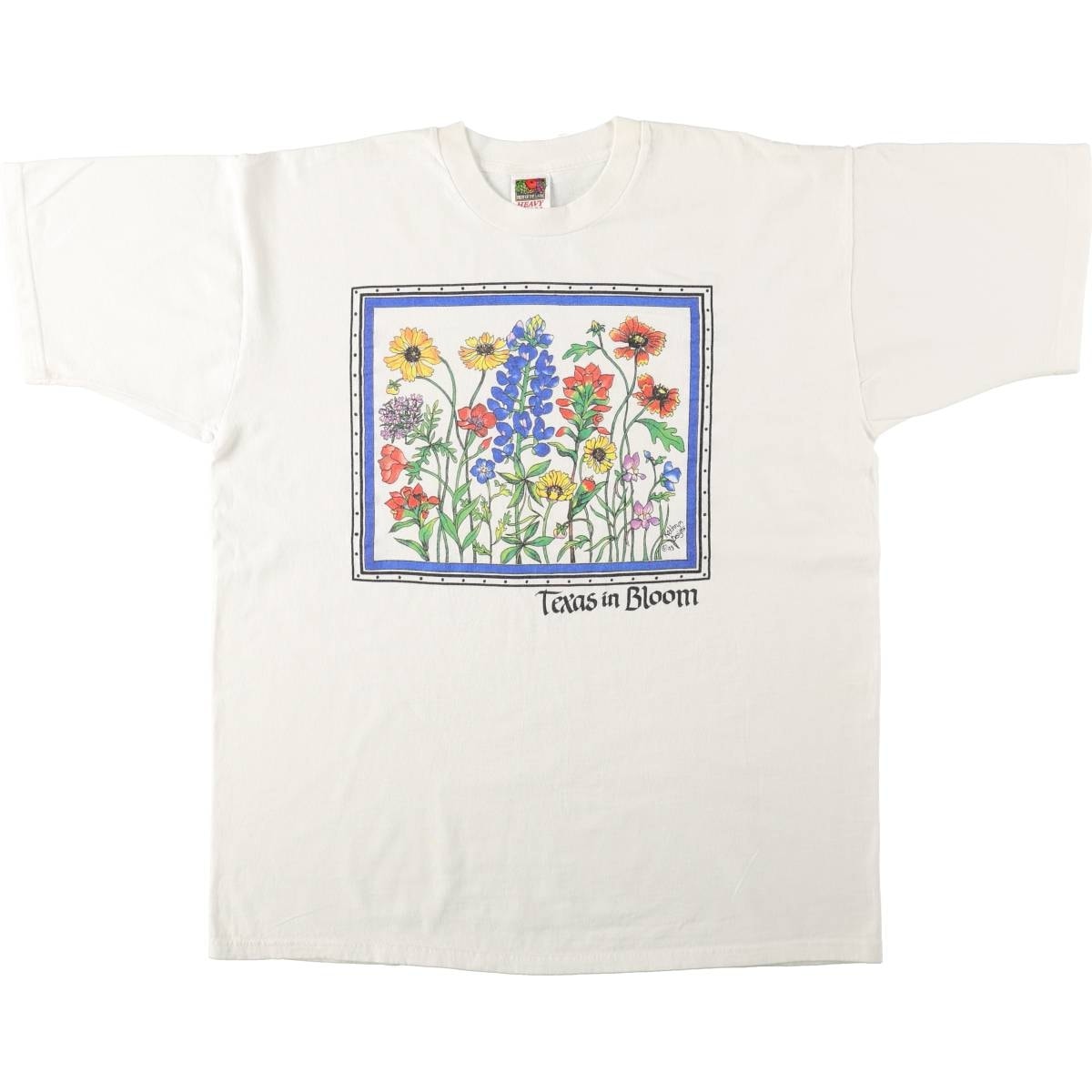 古着 90年代 フルーツオブザルーム FRUIT OF THE LOOM HEAVY cotton 花柄 アートTシャツ メンズXL相当/eaa669973