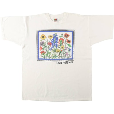 古着 90年代 フルーツオブザルーム FRUIT OF THE LOOM HEAVY cotton 花柄 アートTシャツ メンズXL相当/eaa669973