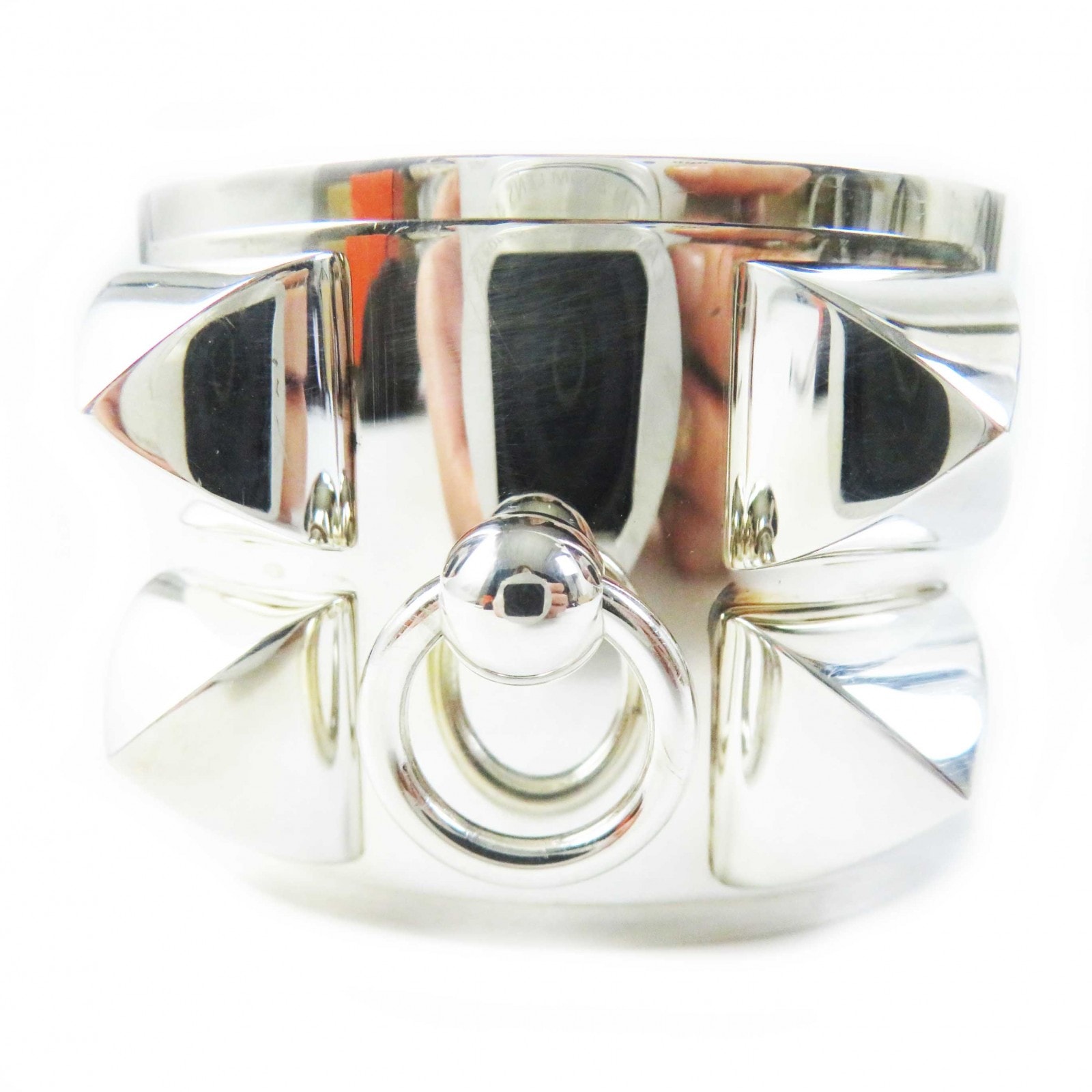 美品 エルメス バングル シルバー レディース