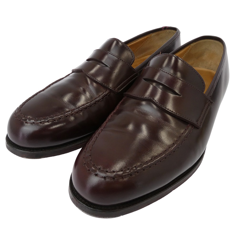 CROCKETT&JONES クロケットアンドジョーンズ その他靴 BOSTON ボストン 純正シューツリー付属 314ラスト レザーソール バーガンディ カーフ レザーシューズ ブラウン系 7 1/2 E【中古】