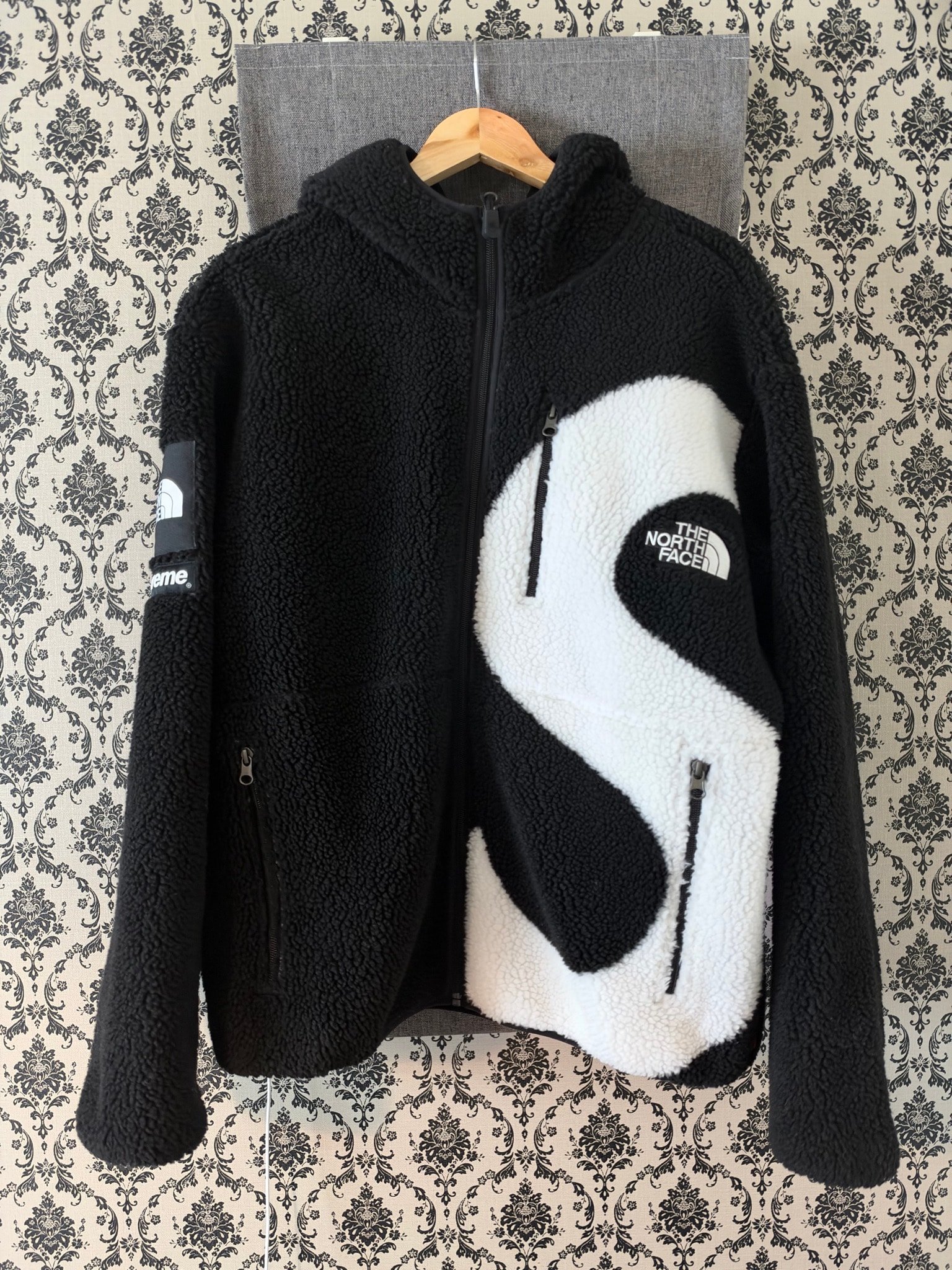 Supreme x The North Face S Logo Hooded Fleece Jacket "Black"
