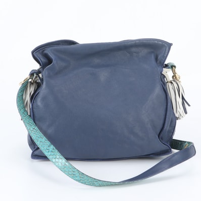 ■美品 ロエベフラメンコ 30 パイソンショルダーバッグ レザー