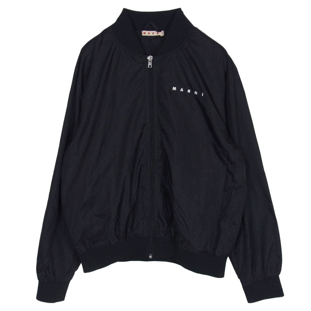 MARNI マルニ M01144 ナイロン ロゴ ジップアップ ブルゾン ジャケット キッズ ブラック系 14【中古】
