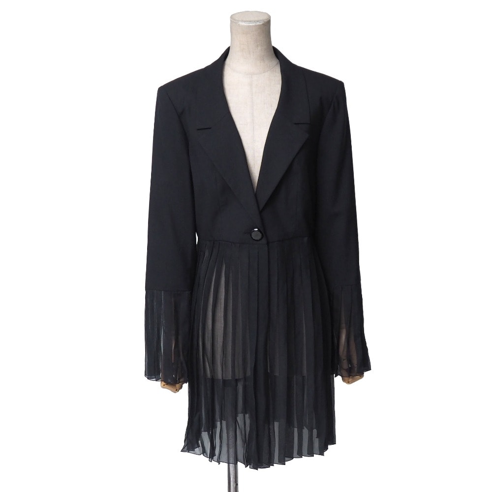 CHANEL シャネル ジャケット サイズ40 01P レース プリーツ ロングジャケット ブランド古着【中古】20260409/RA8917