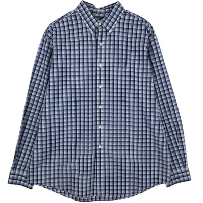 古着 ラルフローレン Ralph Lauren POLO by Ralph Lauren CUSTOM FIT 長袖 ボタンダウンチェックシャツ メンズXL相当/eaa632574