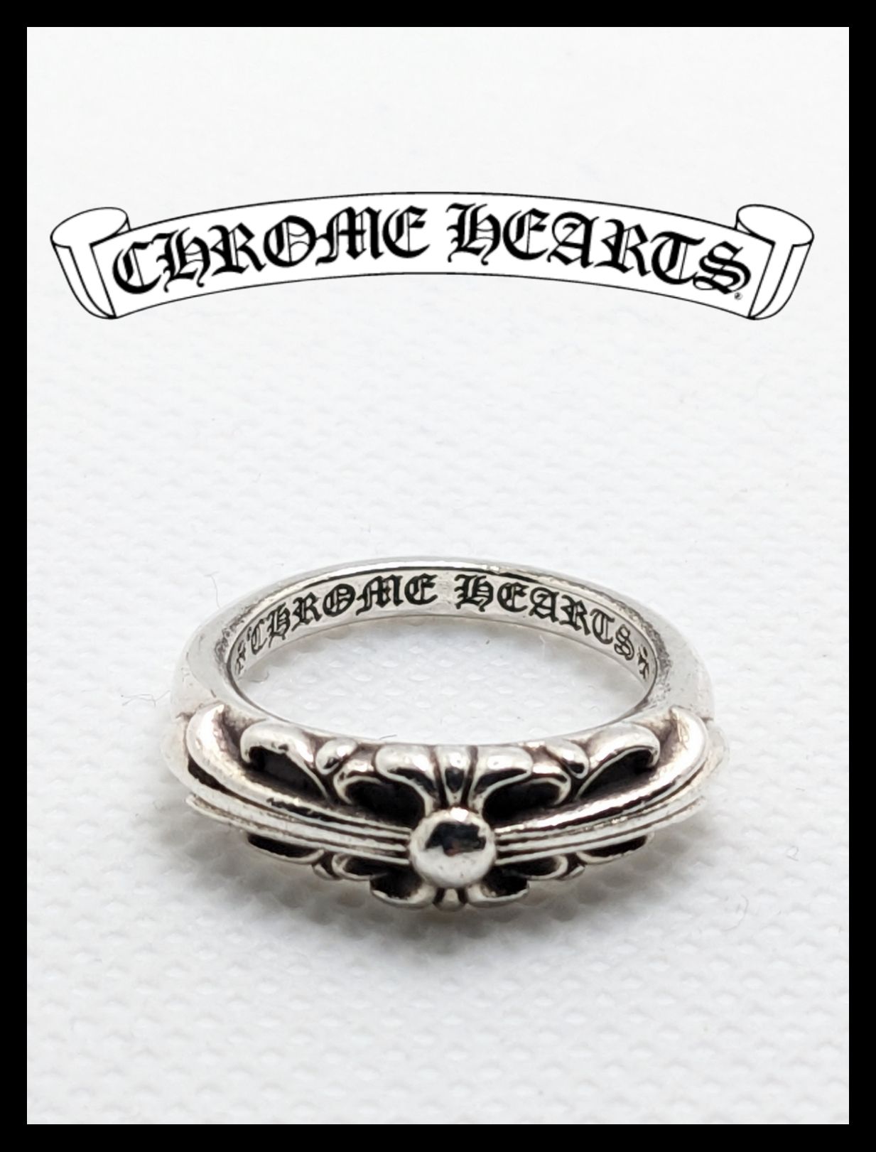 Chrome Hearts Baby Classic Ring W / Floral Cross "Silver"