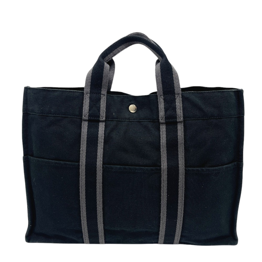 エルメス HERMES フールトゥMM カバン トートバッグ バッグ ハンドバッグ キャンバス ブラック