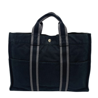 エルメス HERMES フールトゥMM カバン トートバッグ バッグ ハンドバッグ キャンバス ブラック