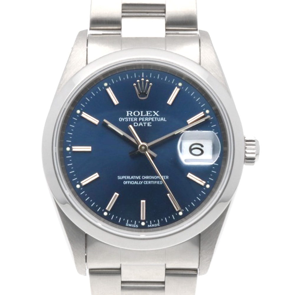 ロレックス デイト オイスターパーペチュアル 腕時計 時計 ステンレススチール 15200 自動巻き オーバーホール済 磨き直し済 K番 メンズ 1年保証 ROLEX  中古