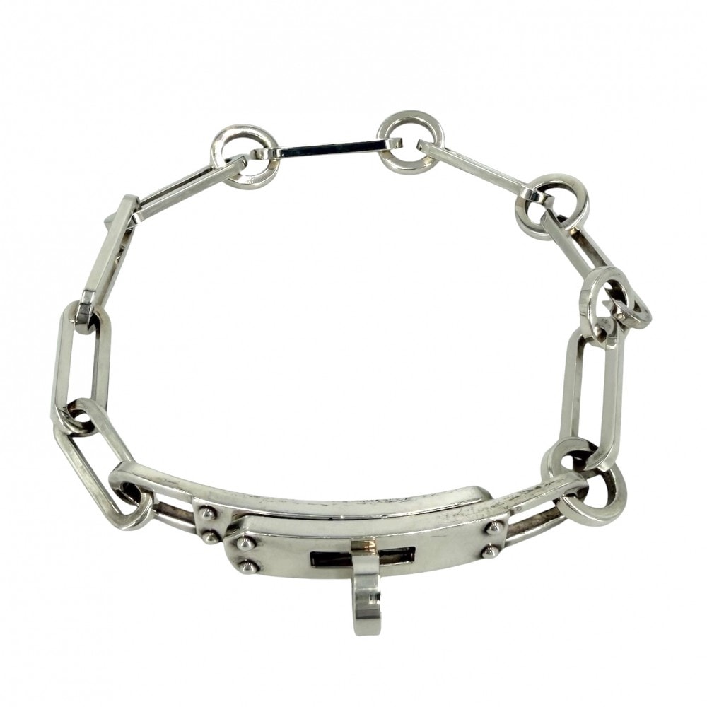 HERMES エルメス ブレスレット チェーン ケリーシェーヌシンプルトゥール アクセサリー ジュエリー 19サイズ シルバー925 メンズ 約26.3g【中古品】
